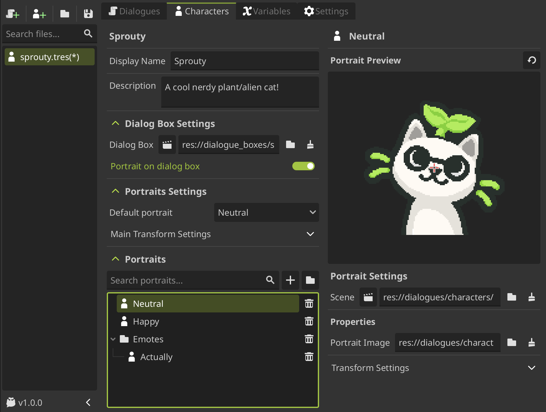 Character Portrait List