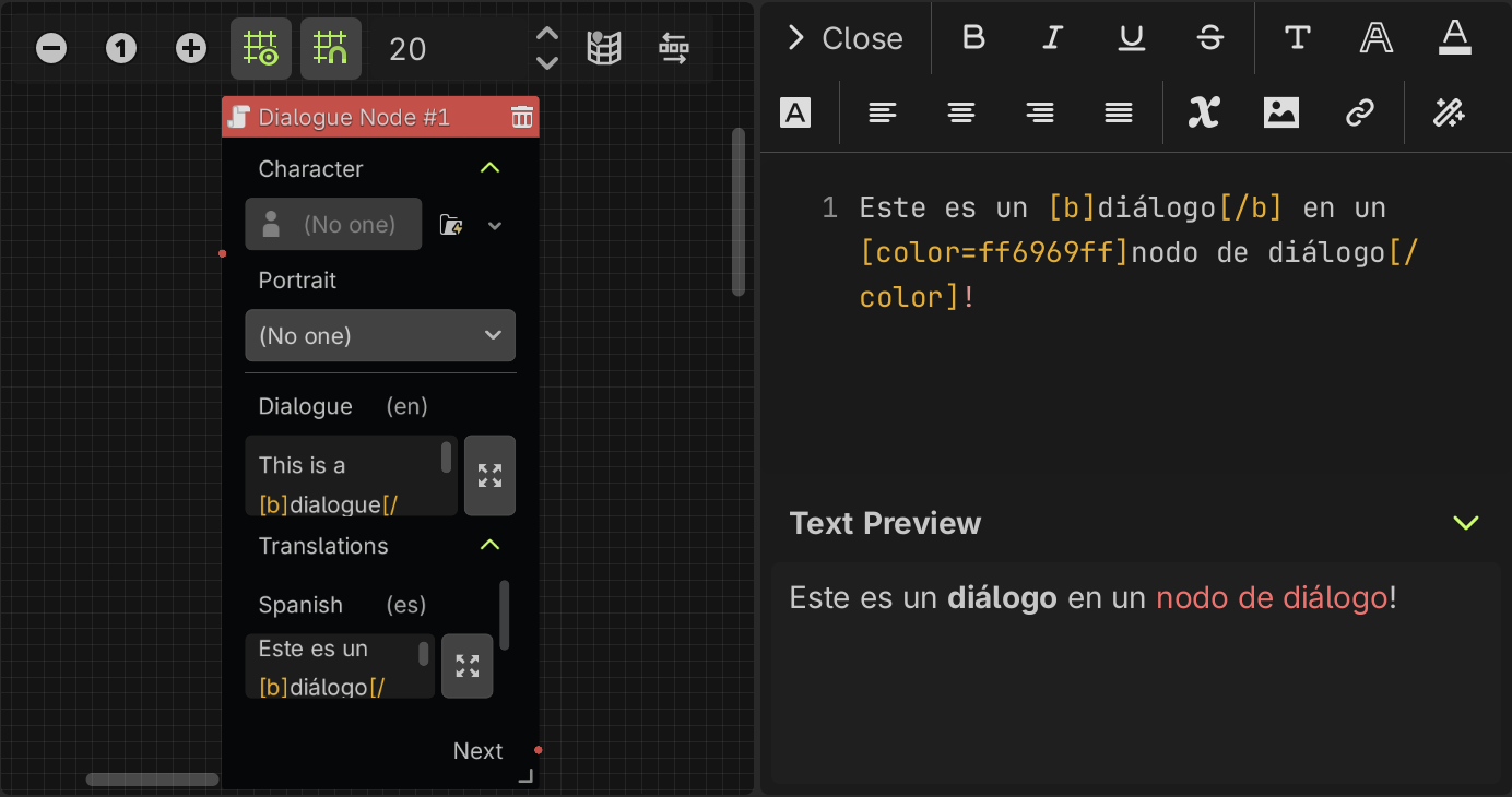 Dialogue Node with Translations