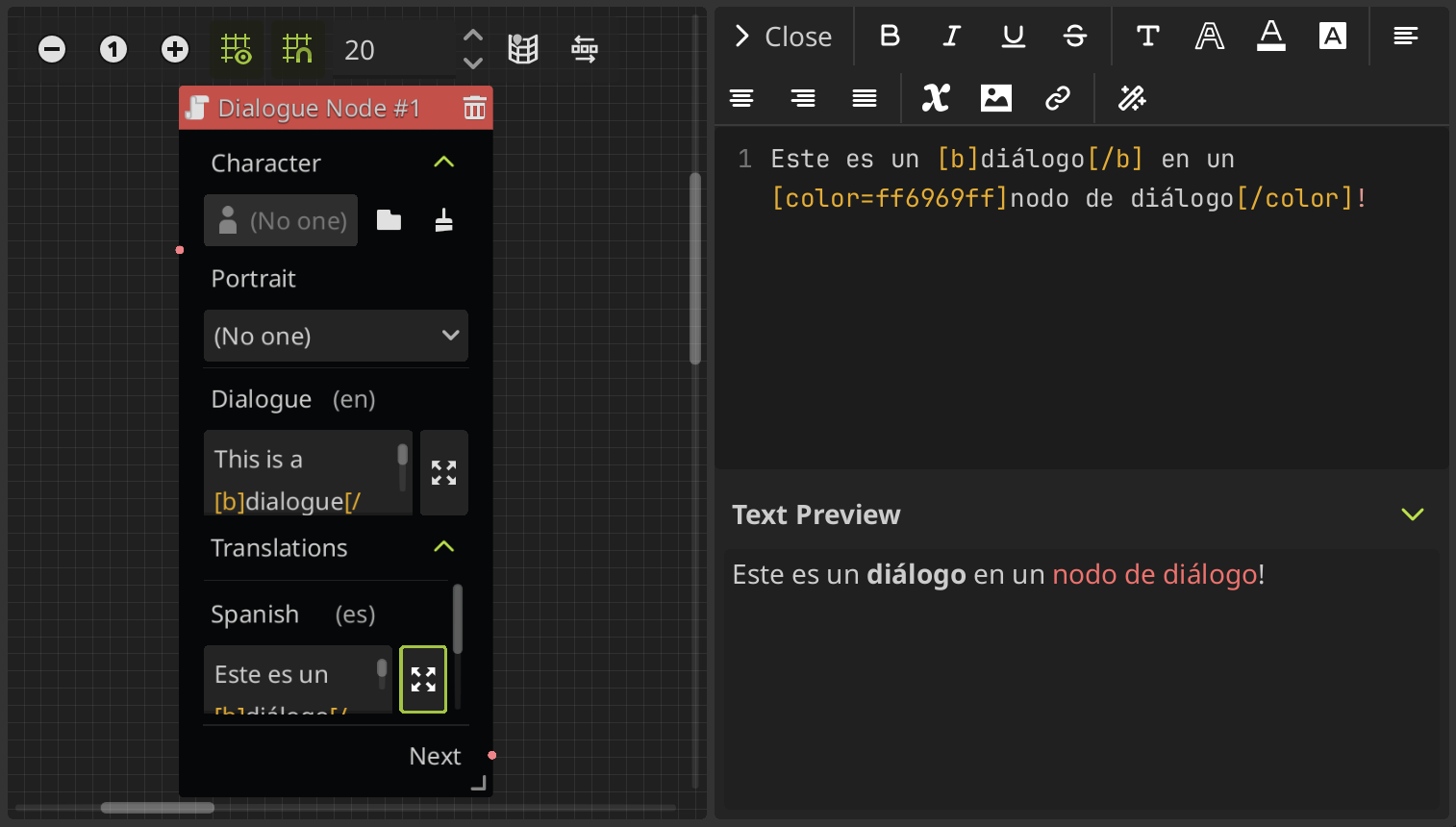 Dialogue Node With Translations