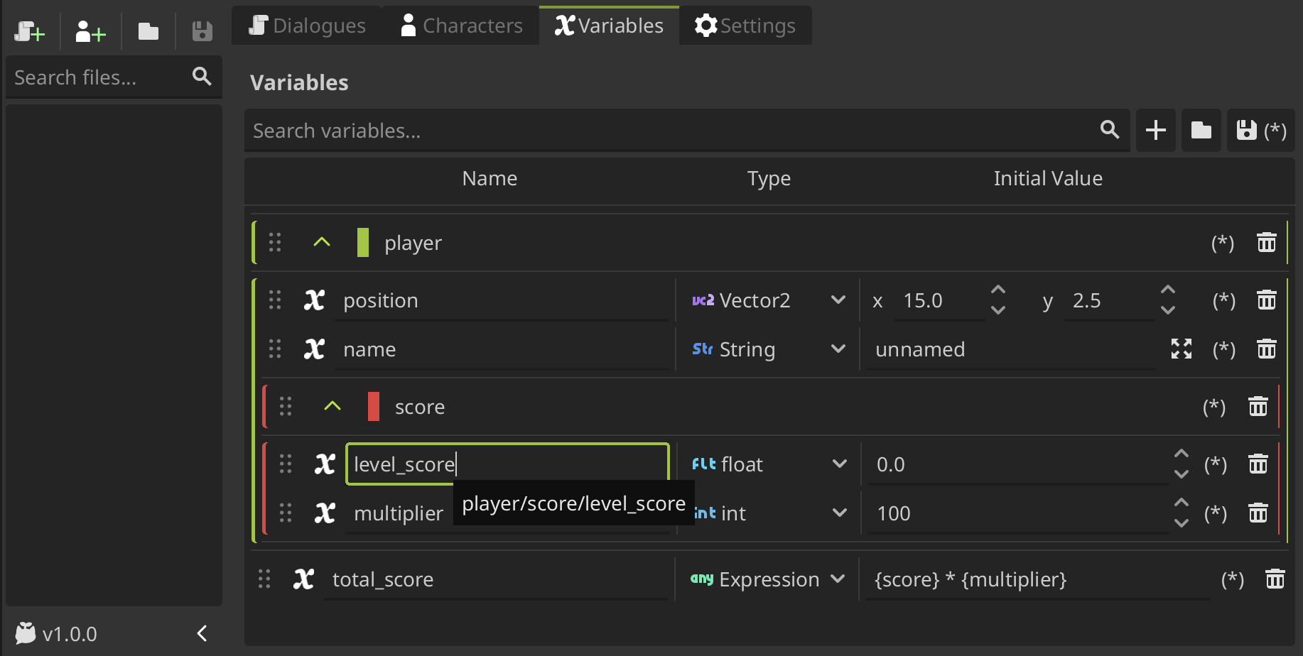 Variable Path Tooltip